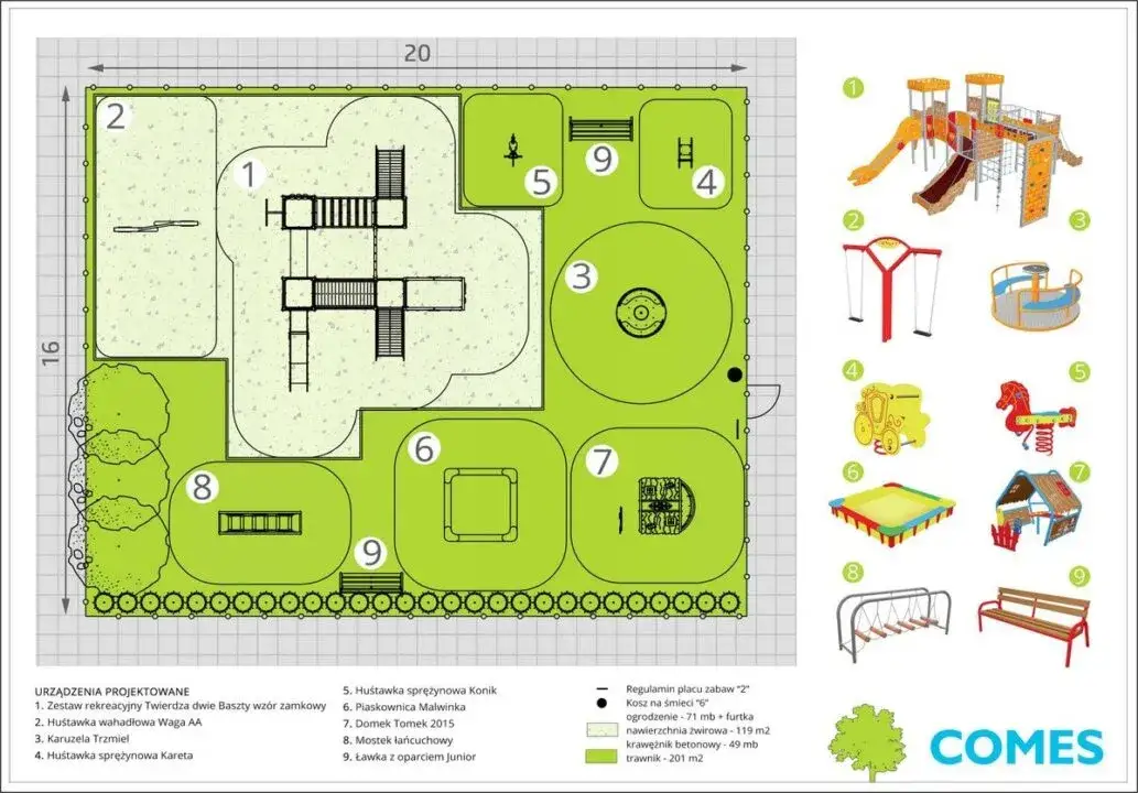 Projekt przydomowego placu zabaw szkic